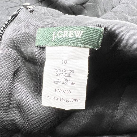 J. Crew Sleeveless Textured Floral Silk Blend Tea Cocktail Dress - Picture 6 of 14